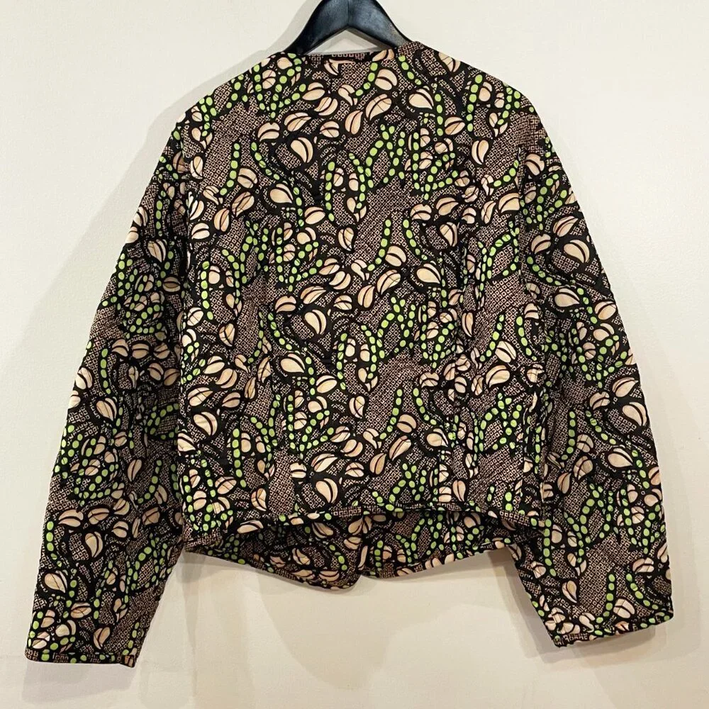 New ALC Emory 100% Cotton Quilted Boho Jacket Beige Green M $595